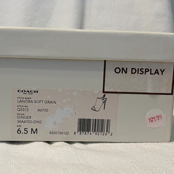 Coach Women’s Lanora Soft Grain Leather Open Toe Slingback Ginger  6.5M - Picture 14 of 14